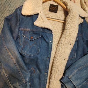 70's Vintage Maverick Brand Men's Denim Long sherpa coat